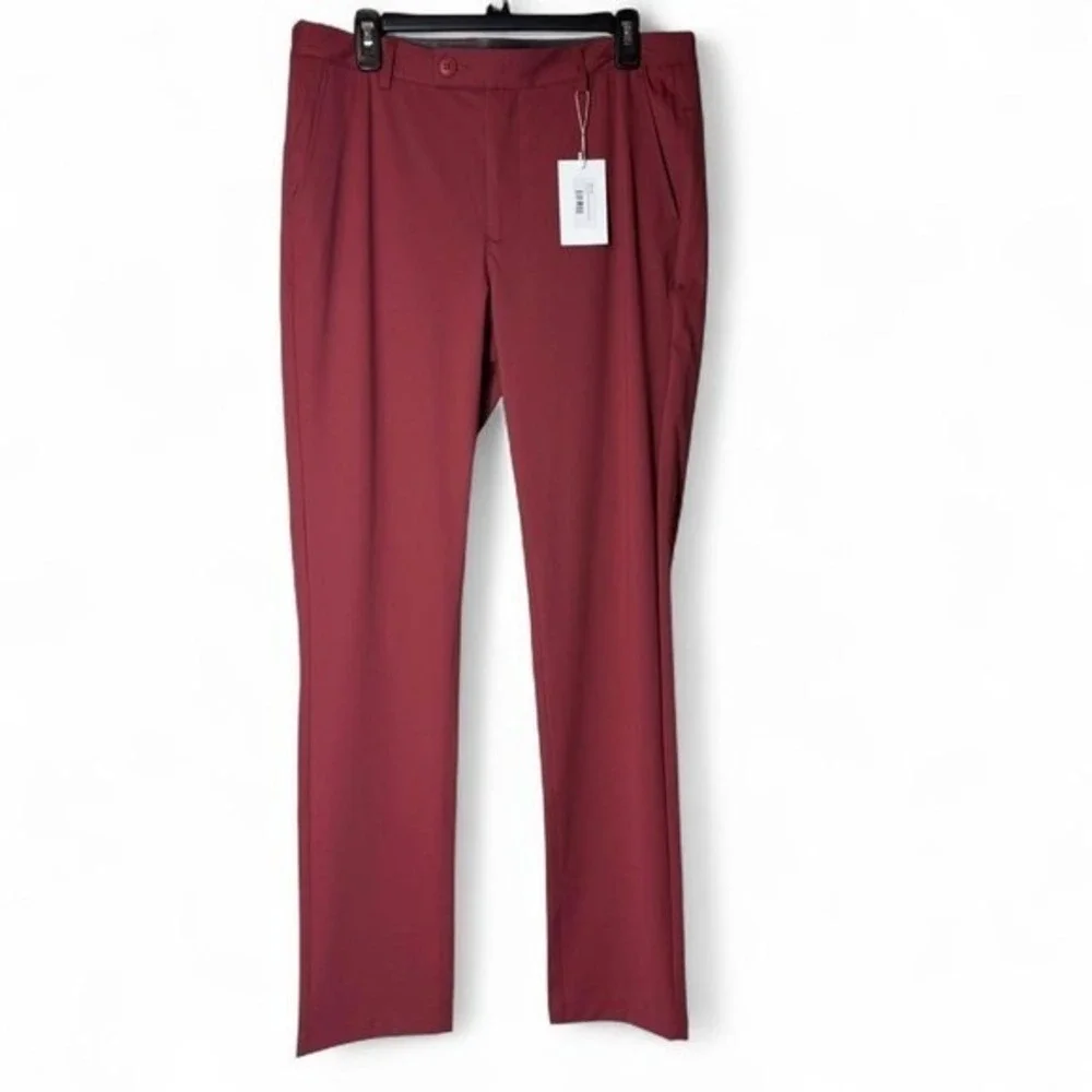 Boston Scott Polo Golf Pants Mens 40/33 Burgundy Preppy Office Resortwear Chino - Picture 1 of 6